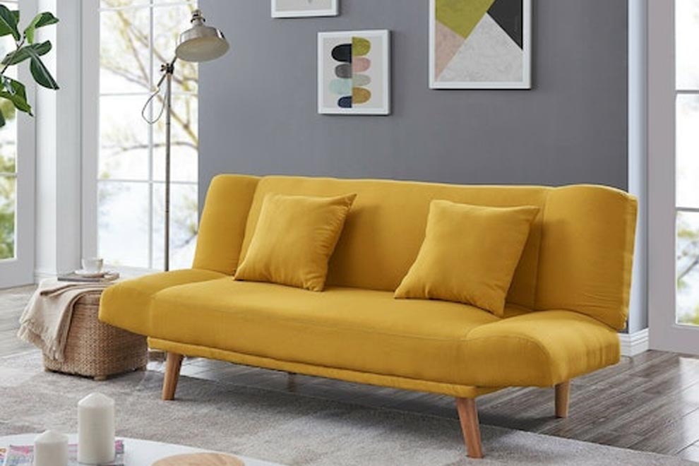 фото дивана желтого цвета в интерьере