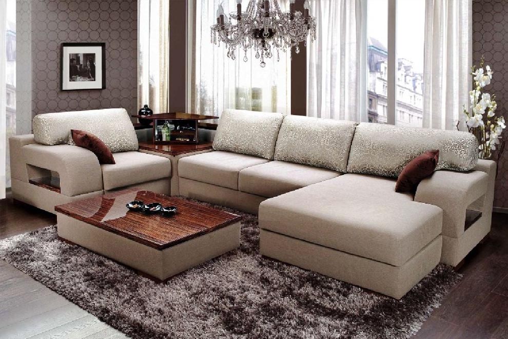 фото п-образного дивана в интерьере